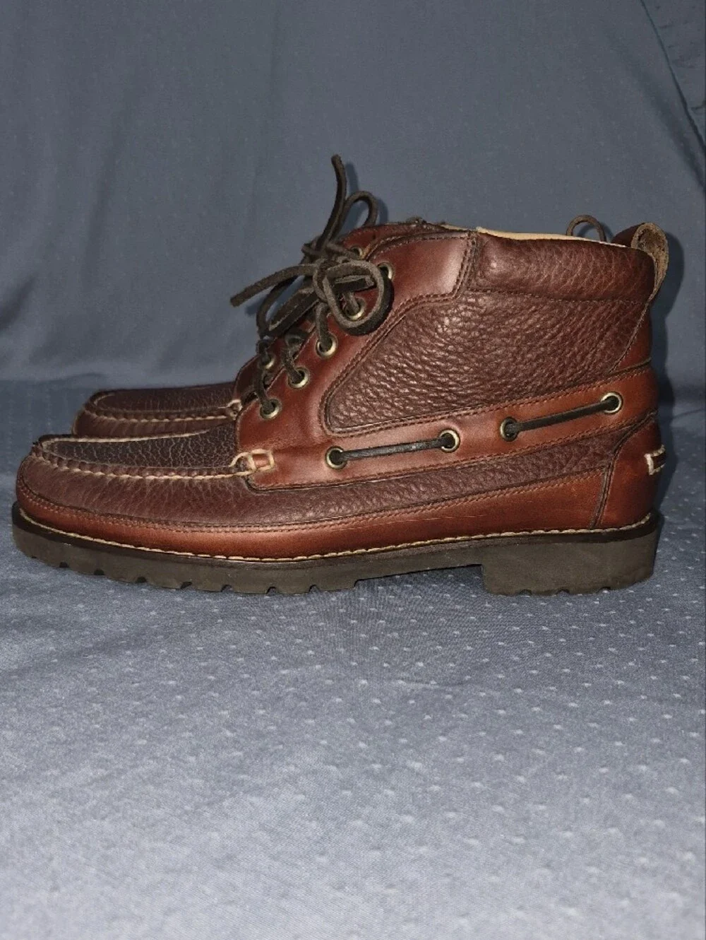 L.L. Bean Allagash Men's 8.5 Bison Leather Chukka Handsewn Boots